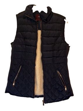 Ci Sono Navy Quilted Puffer Vest